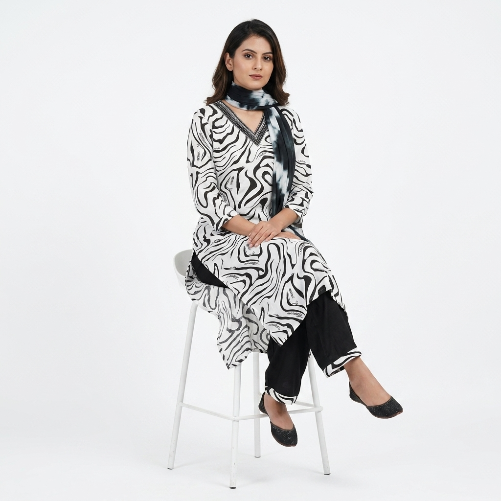 KURTI, PANT AND DUPTTA