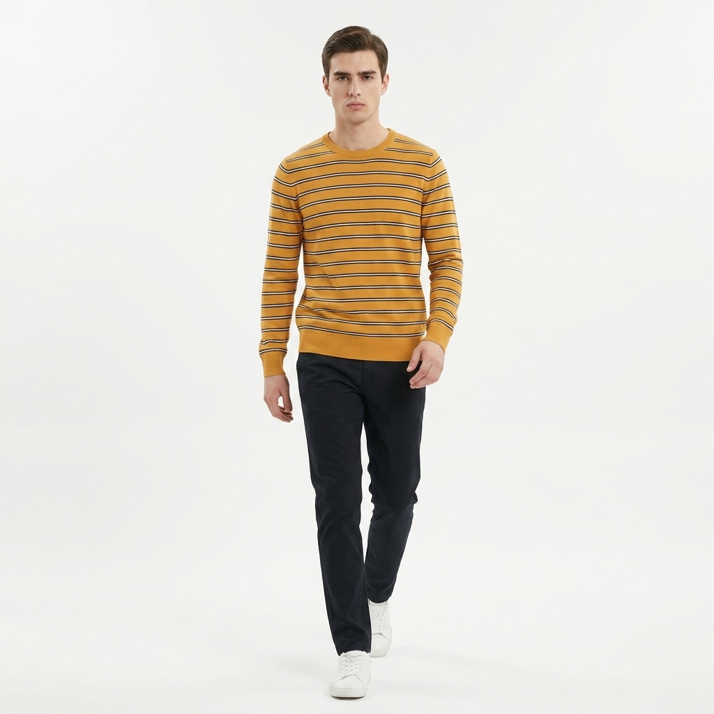MEN'S LONG-SLEEVE KNIT SWEATER